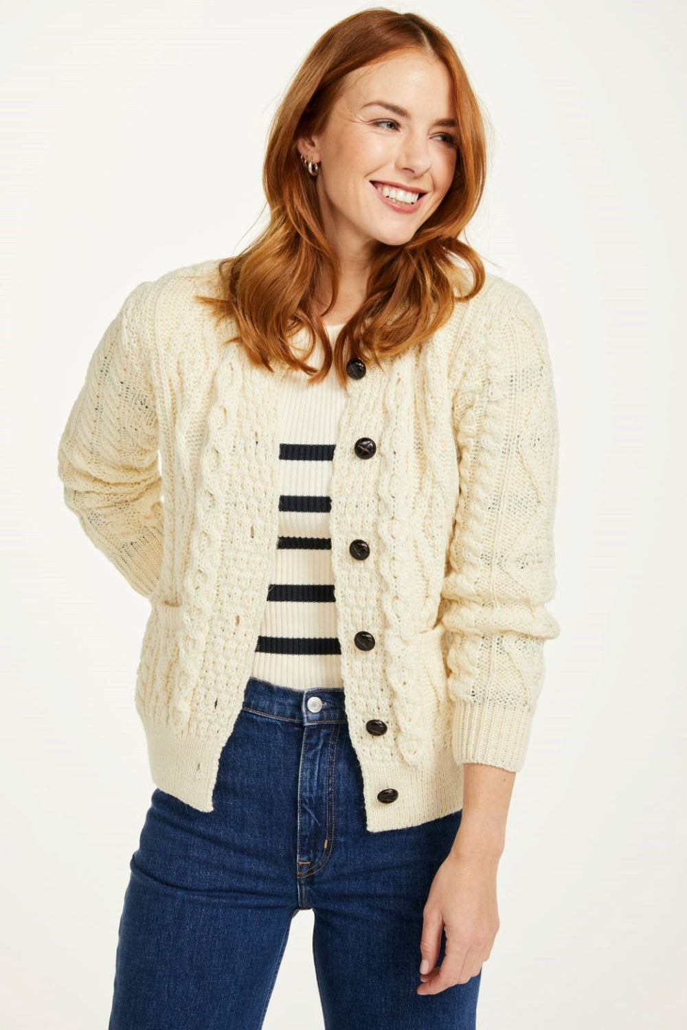 Ladies Aran Lumber Cardigan