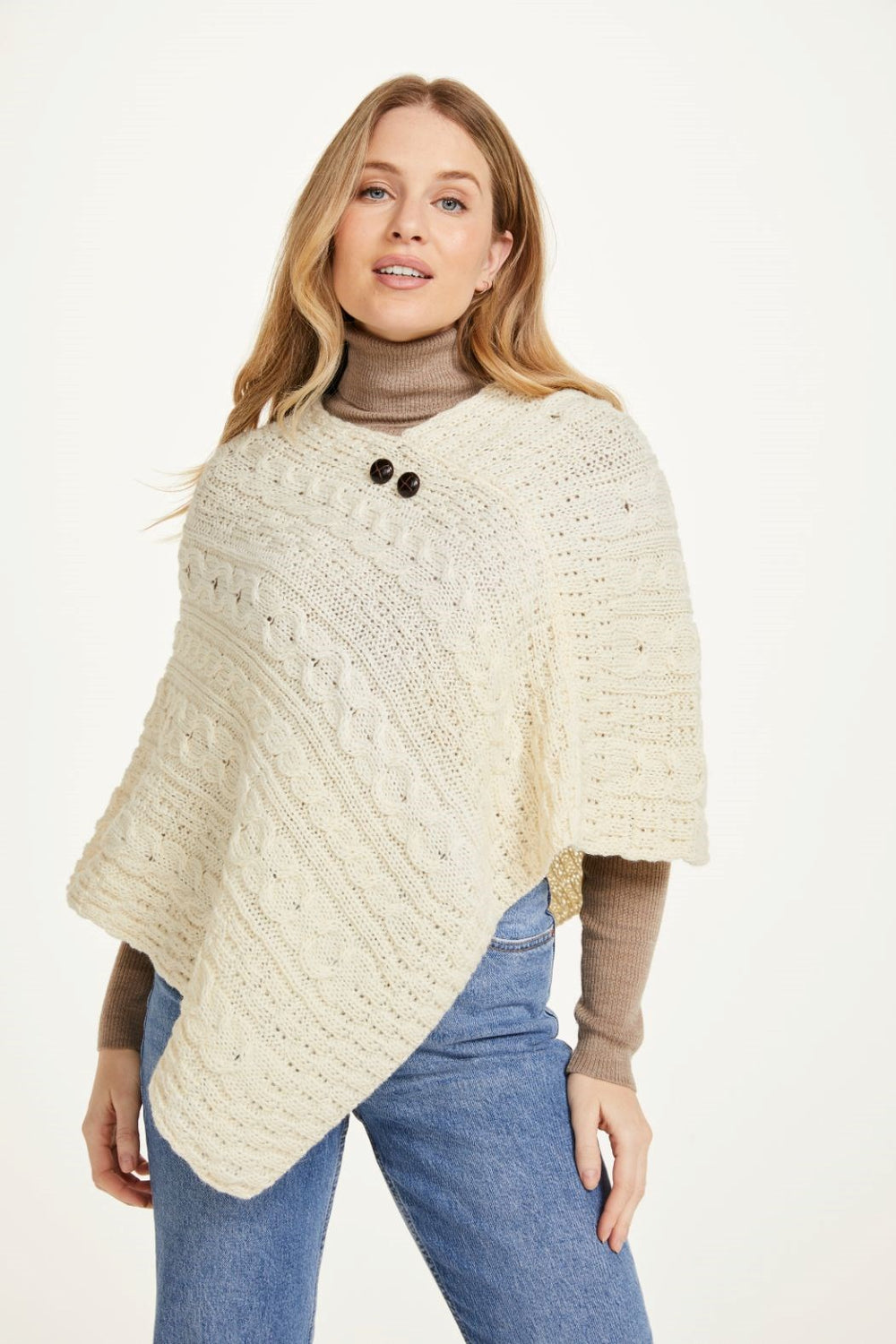 Poncho with Button Detail
