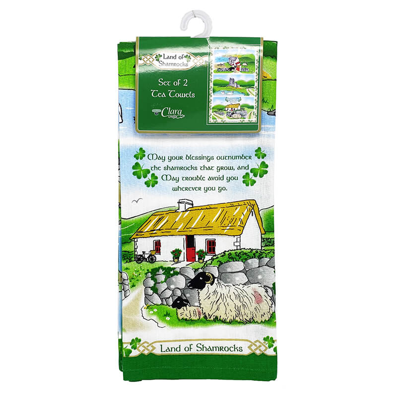 Land of Shamrocks 2 Tea Towels Set