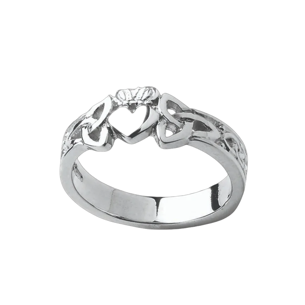 Ladies Silver Trinity Claddagh Ring