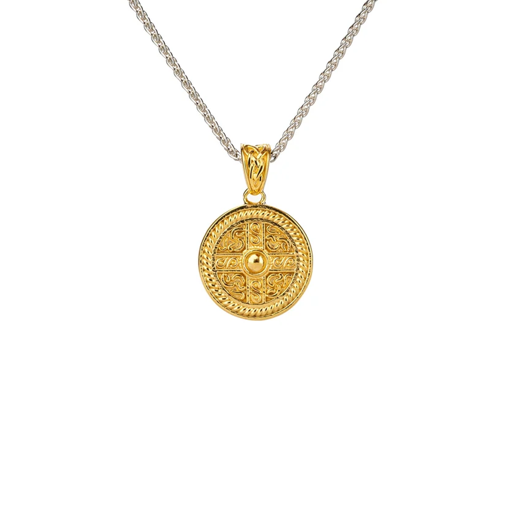 Silver and 18k Vermeil Reversible Shield Pendant