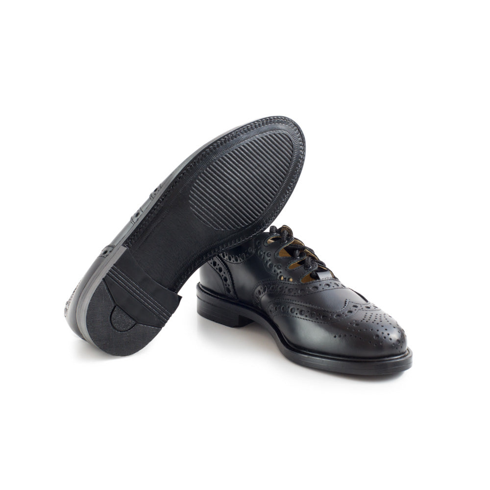 Black Leather Ghillie Brogues Endrick