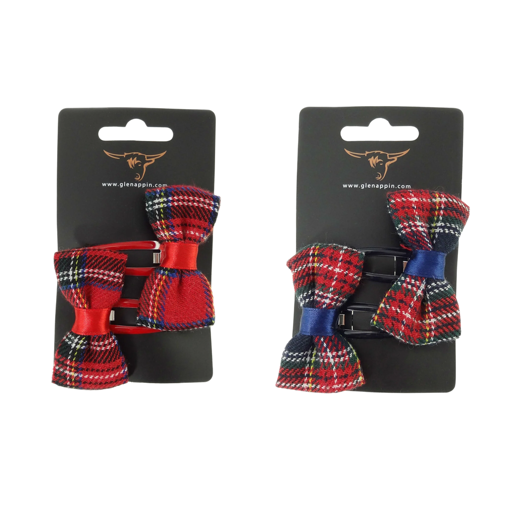 Tartan Bow Hair Clips