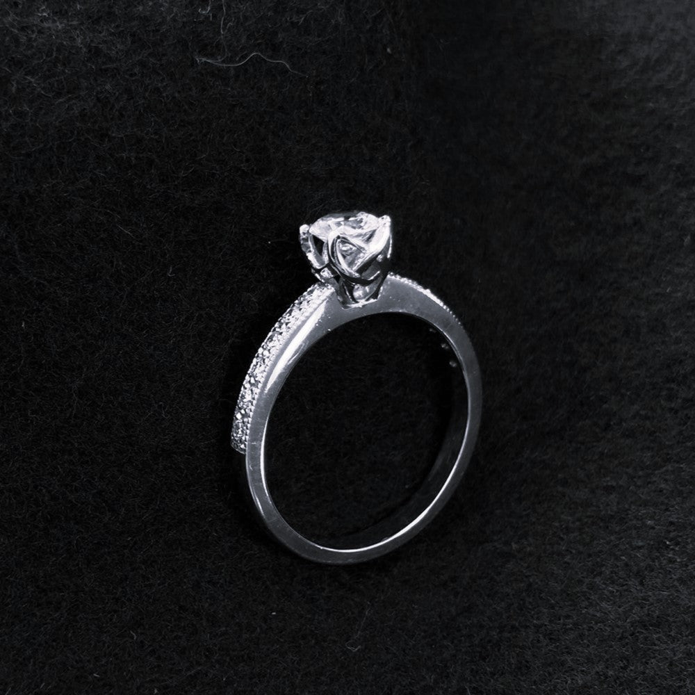Trinity Knot White Gold Cubic Zirconia Engagement Ring