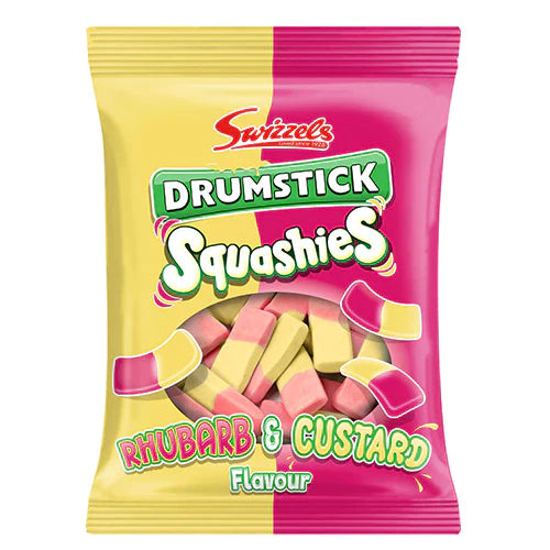 Swizzels Drumstick Squashies Rhubarb and Custard 120g