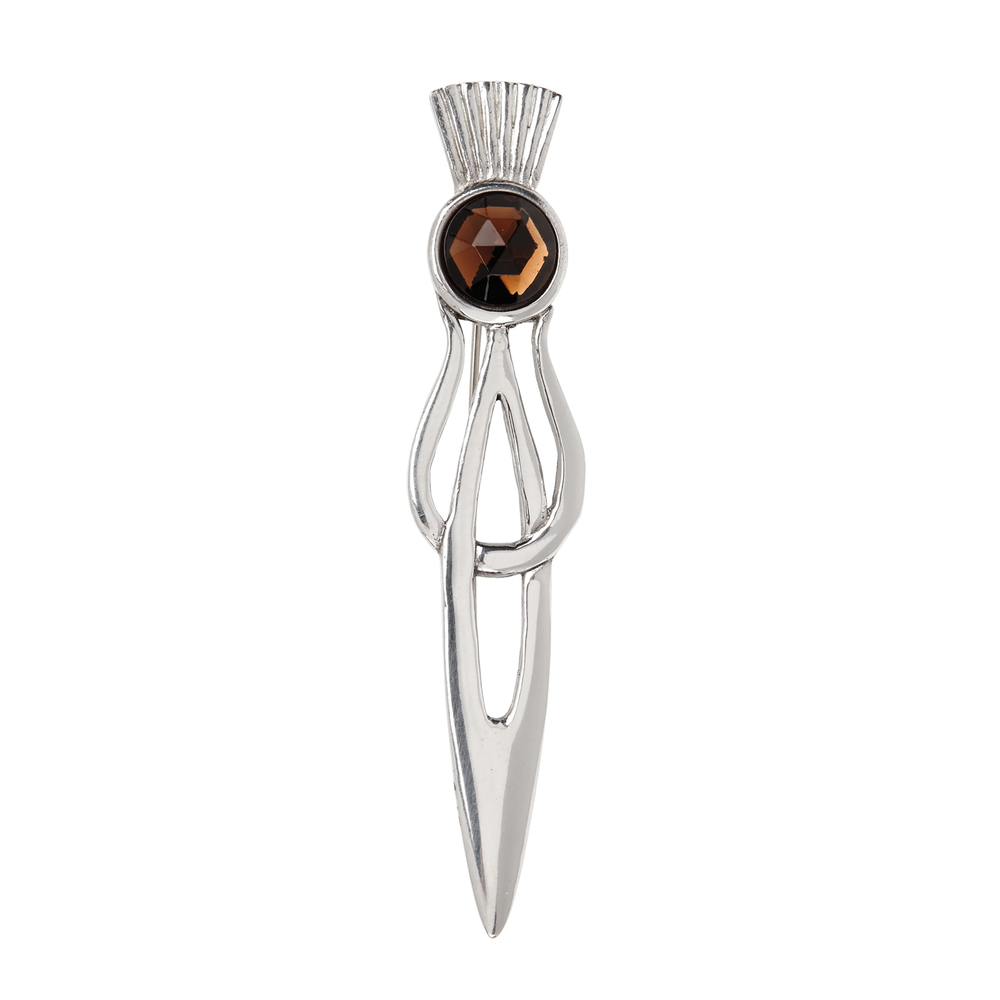 Thistle Kilt Pin with Coloured Stone