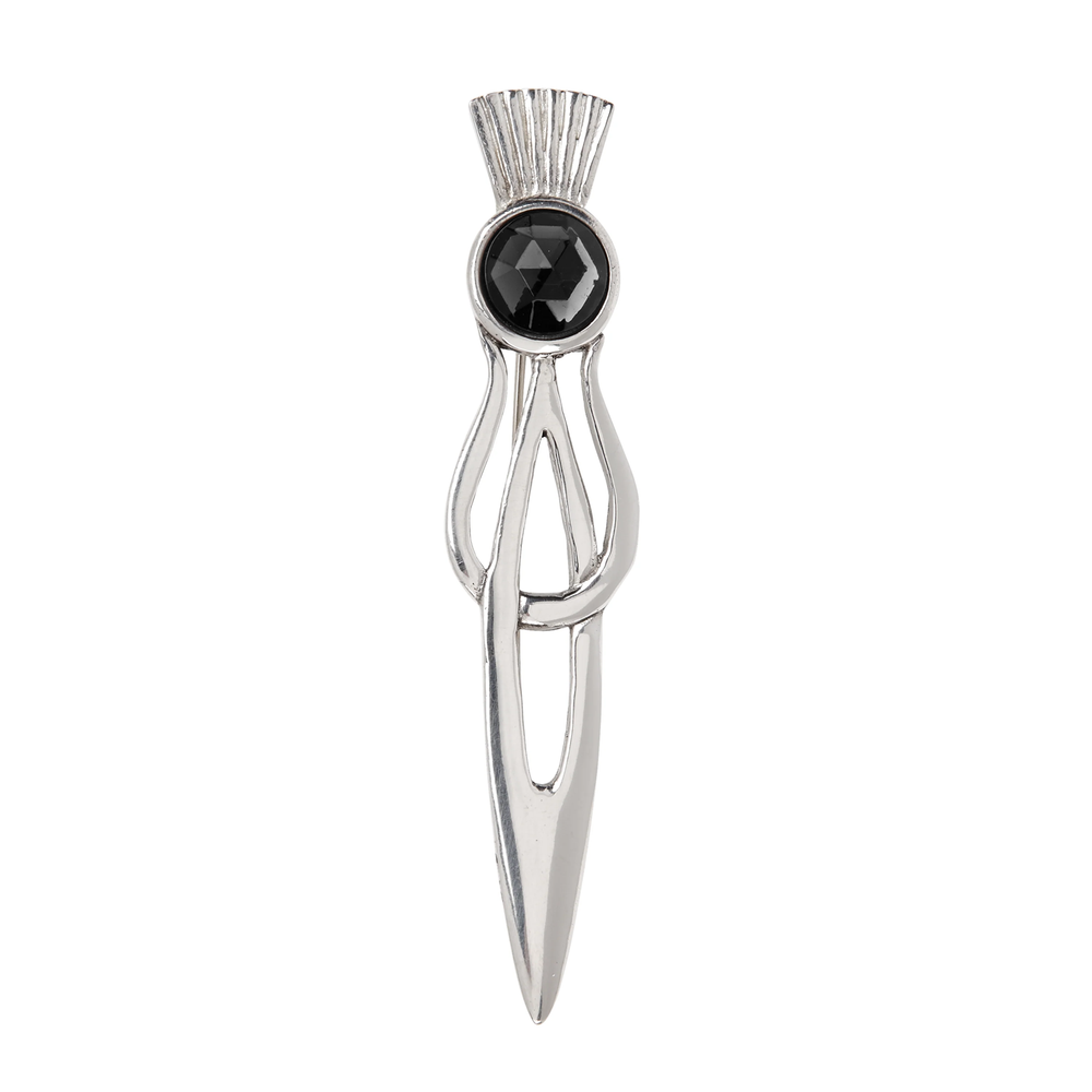 Thistle Kilt Pin with Coloured Stone