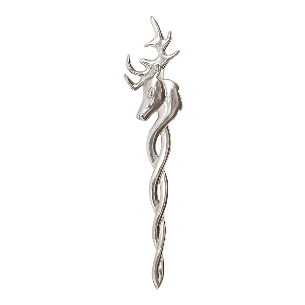 Stag Celtic Weave Kilt Pin
