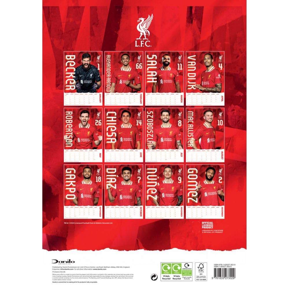 Liverpool 2025 Calendar