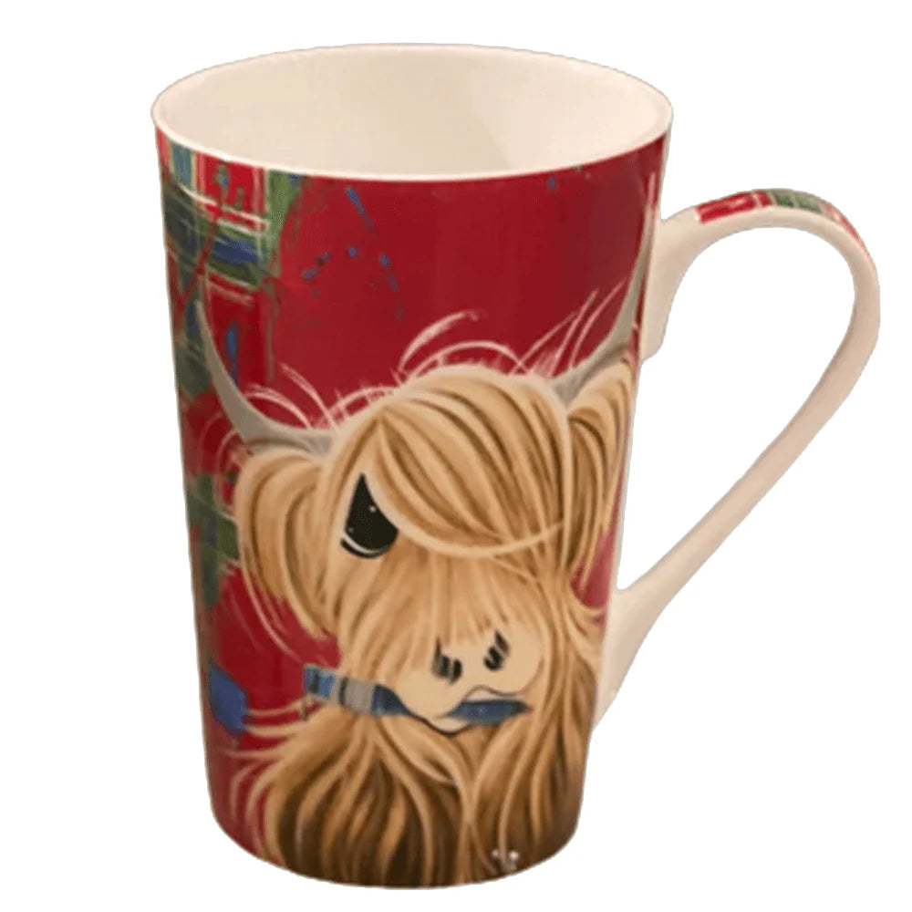 McMoo Tartan Paint Large Mug