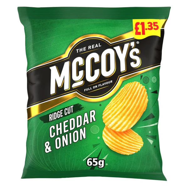 McCoy's Ridge Cut Cheddar and Onion 65g