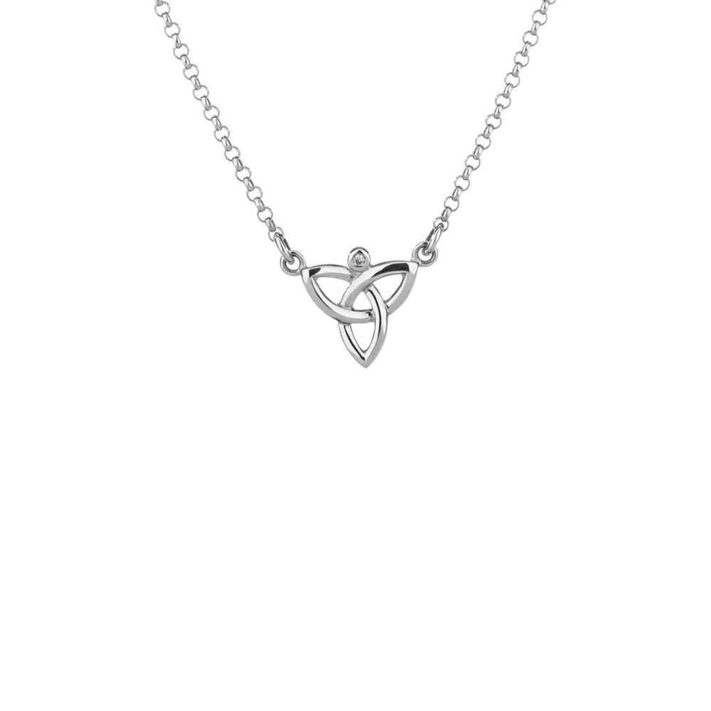 Silver Trinity Necklace with Diamond