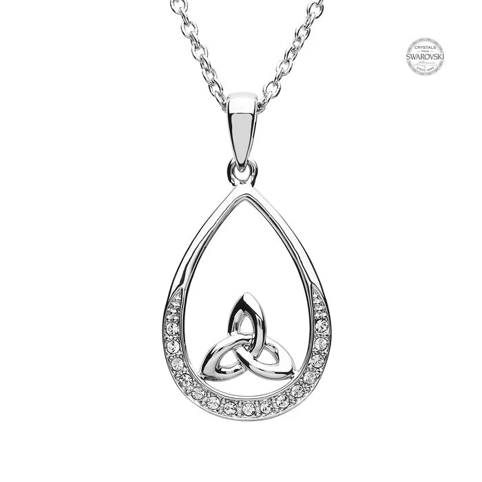 Platinum Plated white trinity Pendant Swarovski