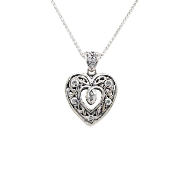 Silver Celtic Heart Pendant - Small