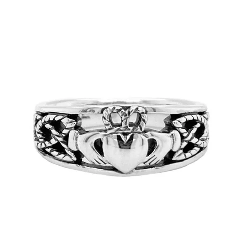 Small Tapered Silver Claddagh Ring