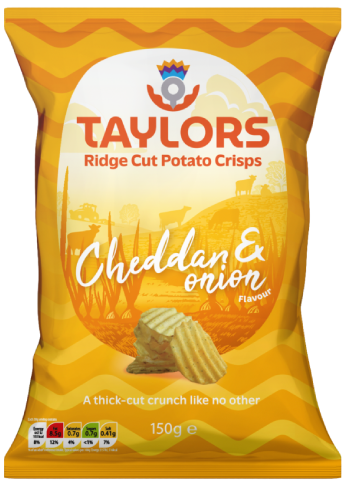 Taylor's Ridge Cut Crisps - Cheddar & Onion 150g