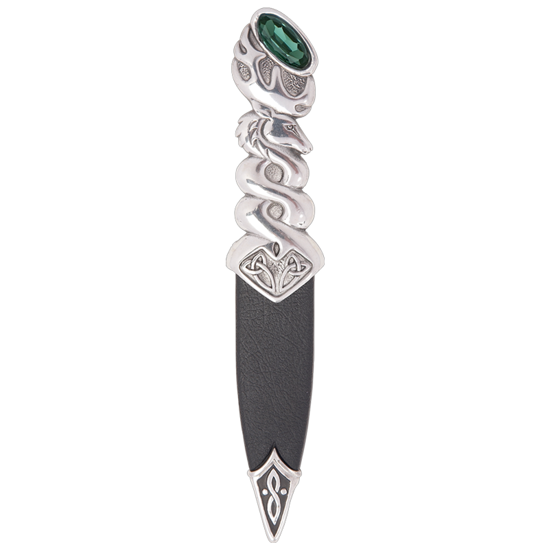 Glenfinnan Polished Pewter Sgian Dubh With Stone Top