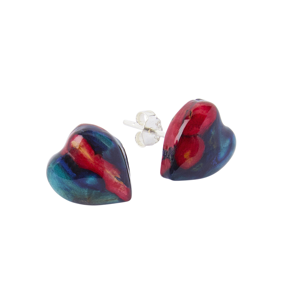 Heart Heather Stud Earrings