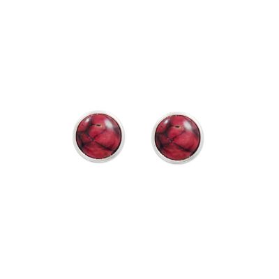 Round Stud Silver Earrings