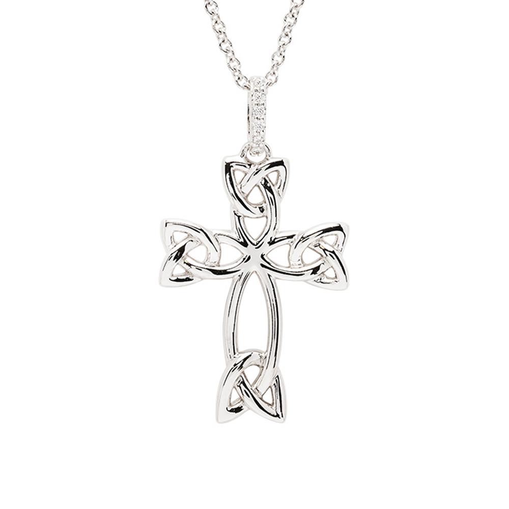 Sterling Silver CZ Celtic Cross