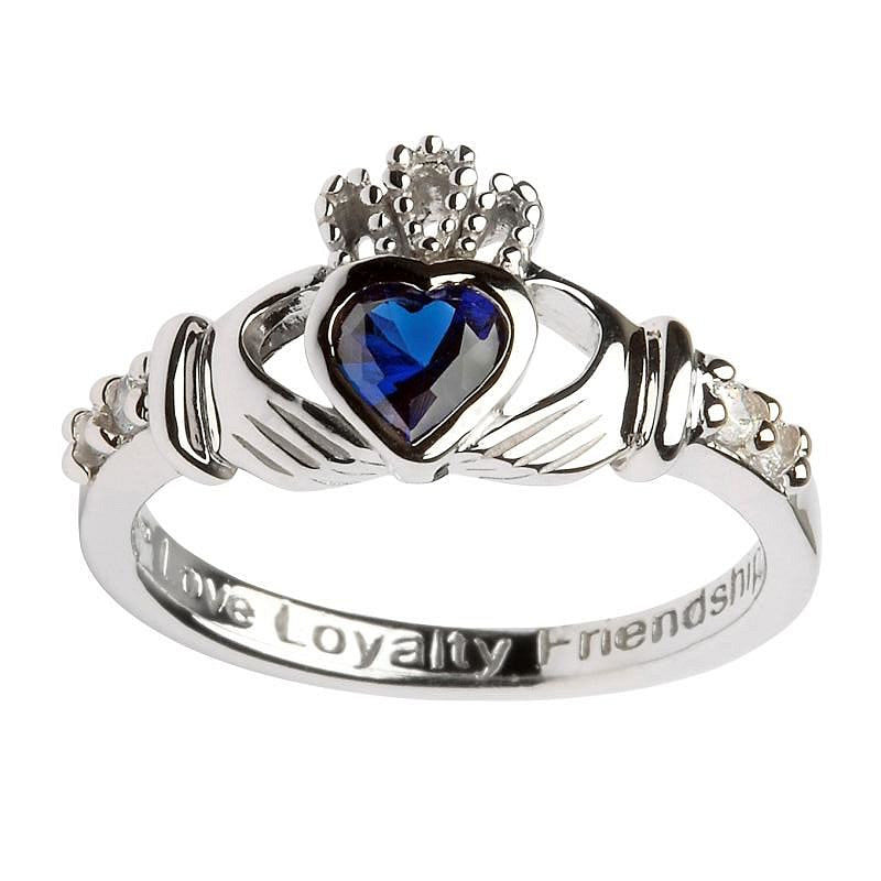September Birthstone Claddagh Ring