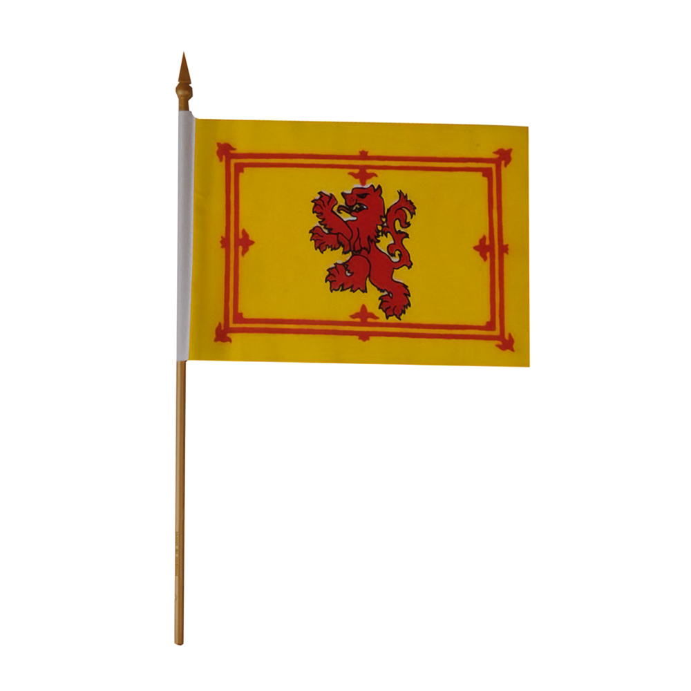 Scotland Rampant Lion Small Stick Flag 4" x 6"
