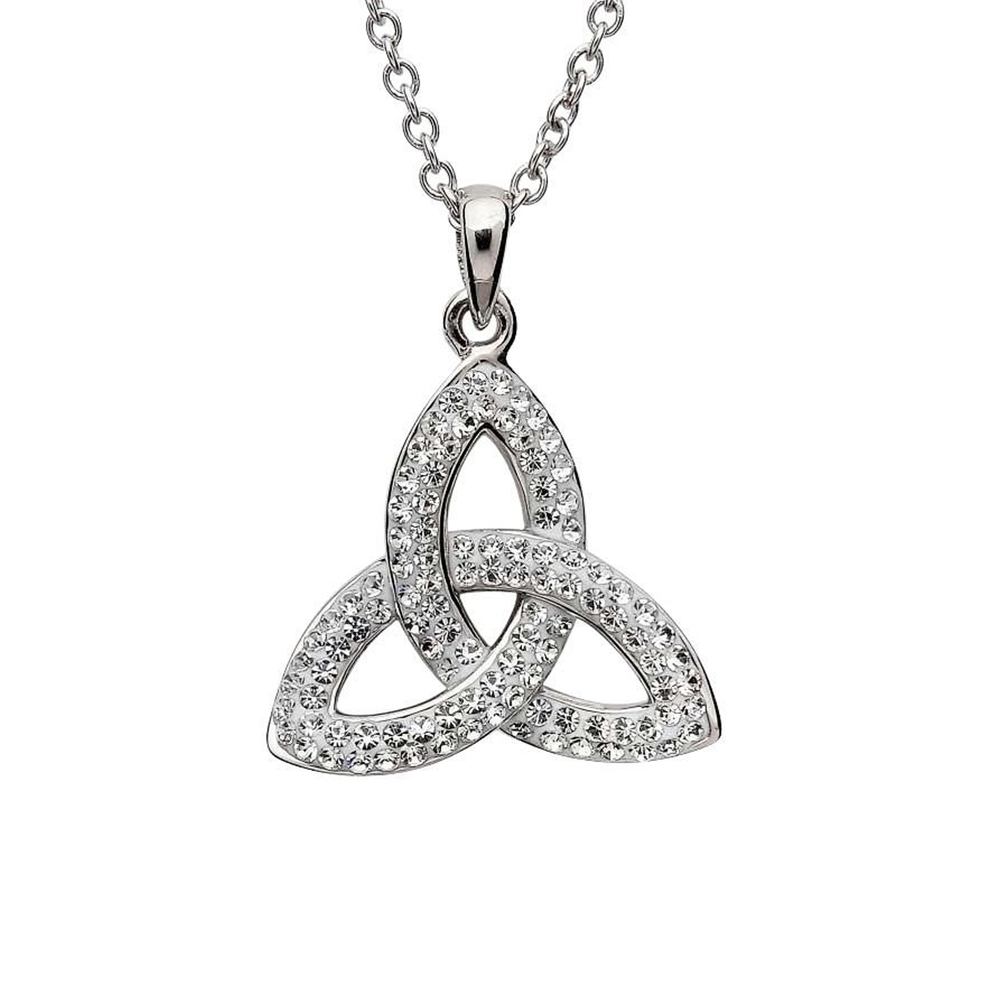 Trinity Knot Necklace Embellished with Crystals