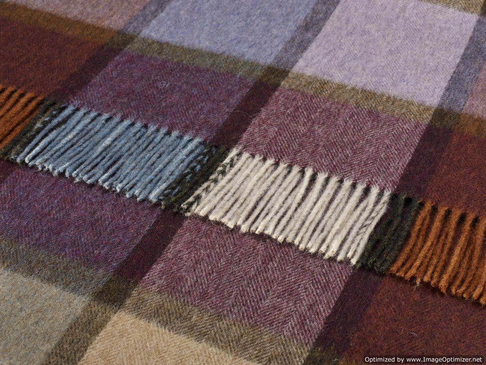 MERINO LAMBSWOOL THROW BLANKET - BLOCK WINDOW DAMSON