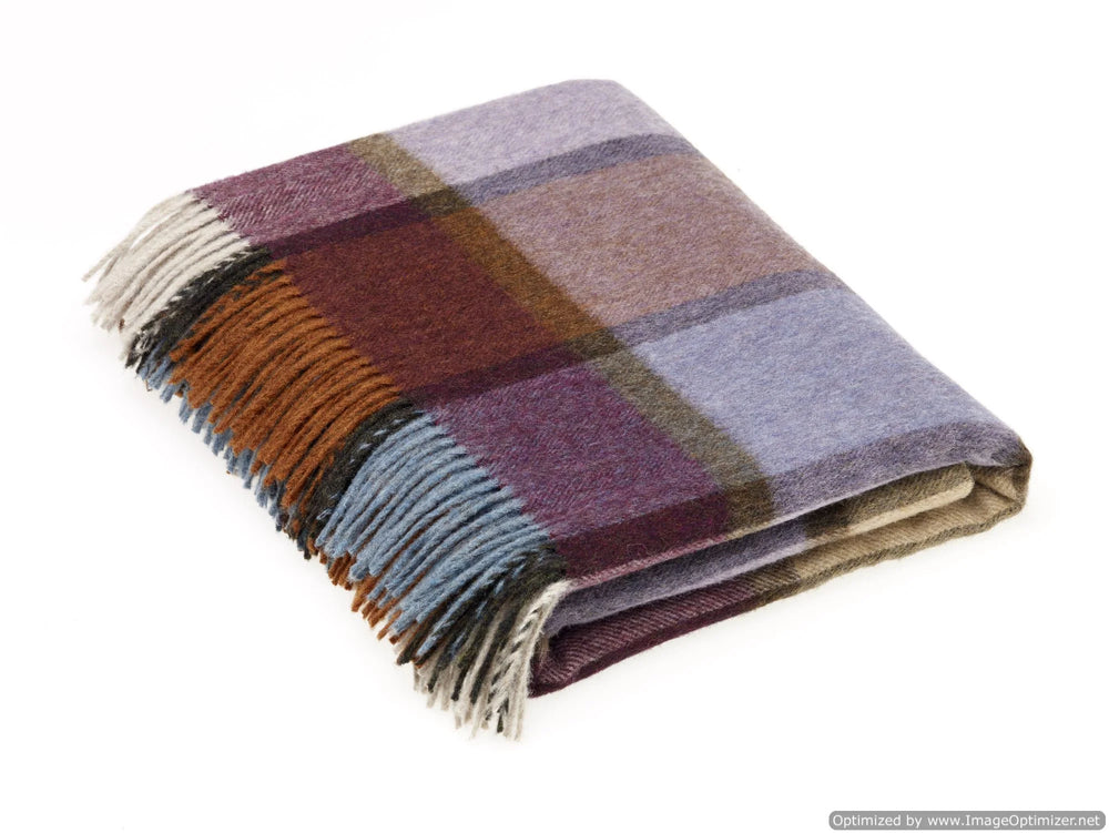 MERINO LAMBSWOOL THROW BLANKET - BLOCK WINDOW DAMSON