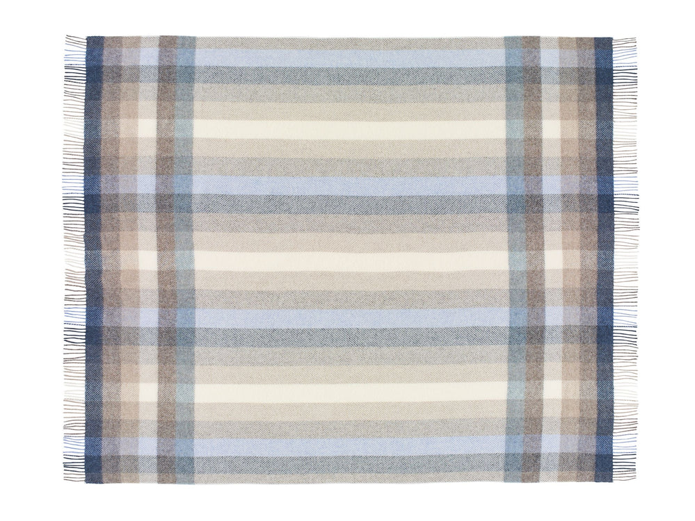 Woodale Design Pure Wool Throw - Blue
