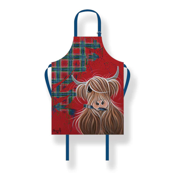 McMoo Tartan Paint Cotton Apron