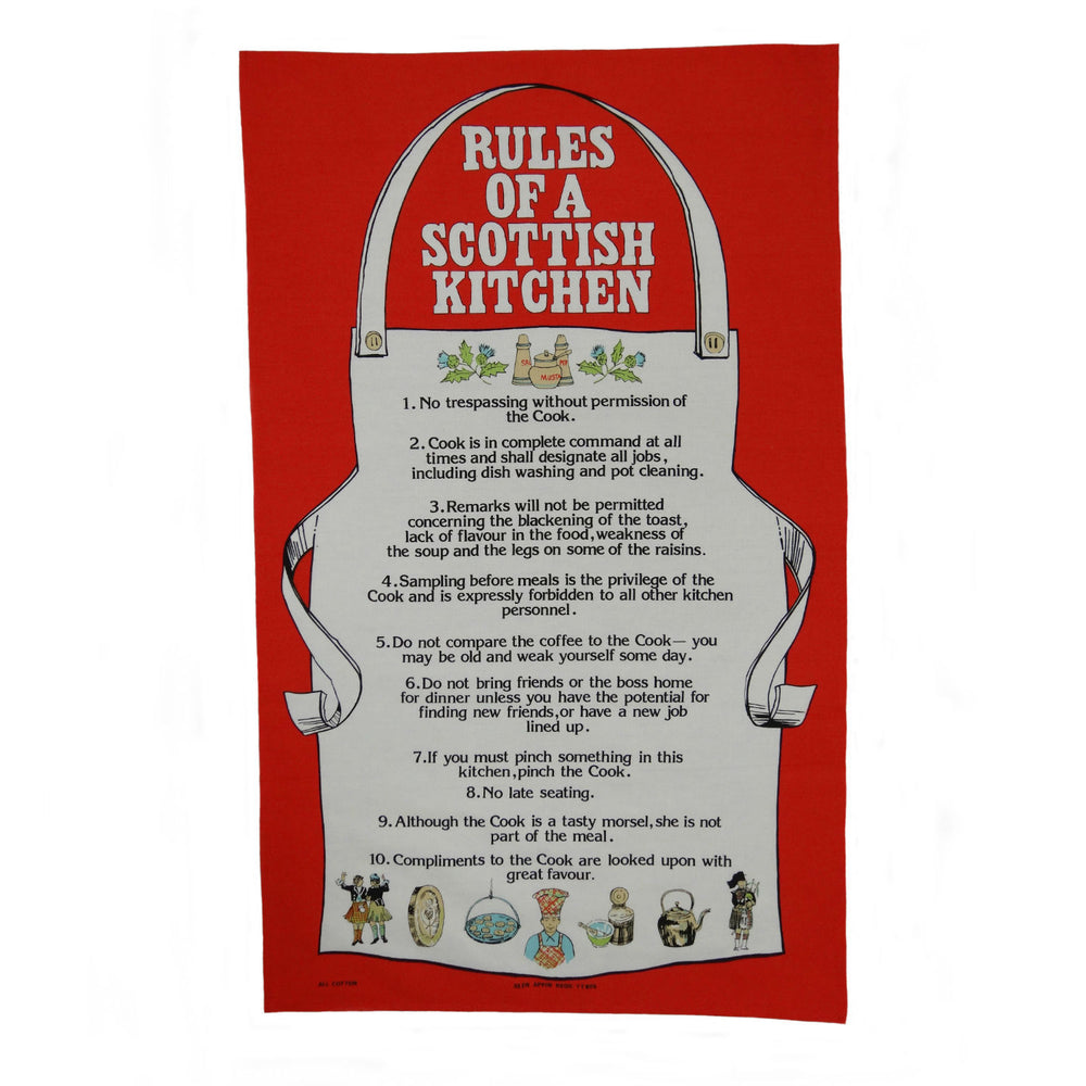 Rules of a Scottish Kitchen Tea Towel