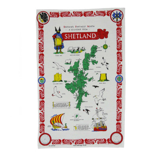 Shetland Map Tea Towel
