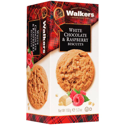 Walkers White Chocolate & Raspberry Biscuits 150G