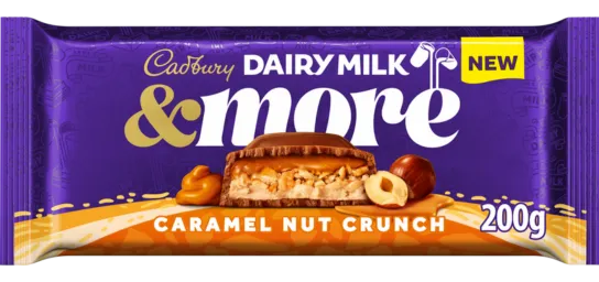 Cadbury Dairy Milk & More Caramel Nut Crunch 200g
