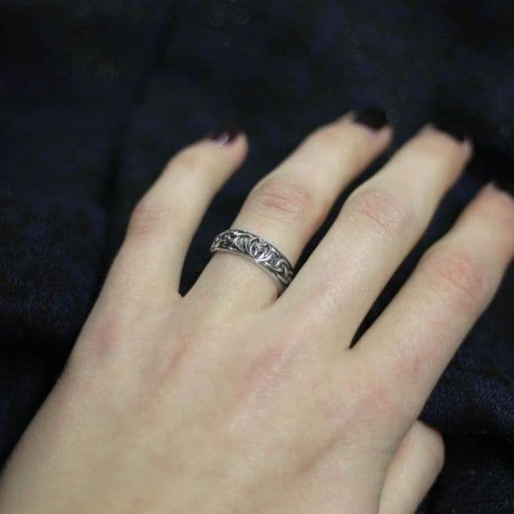 Silver Celtic Wedding/Commitment Ring