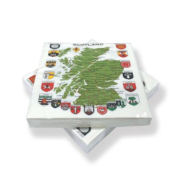 Map of Scotland Paper Napkins (20 pack)