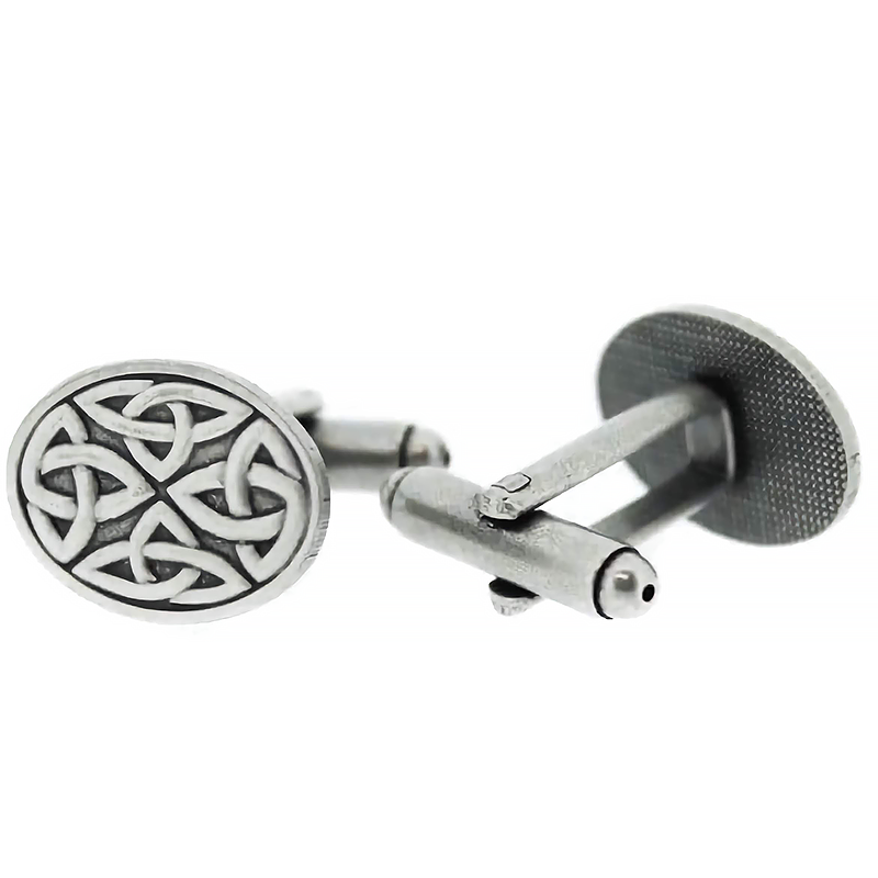 Celtic Trinity Knots Pewter Oval Cufflinks