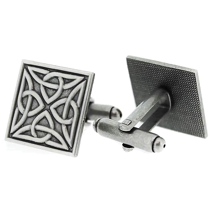 Celtic Trinity Knots Pewter Square Cufflinks