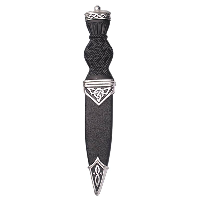 Celtic Polished Sgian Dubh With Plain Top