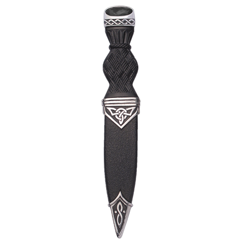 Celtic Polished Sgian Dubh With Stone Top