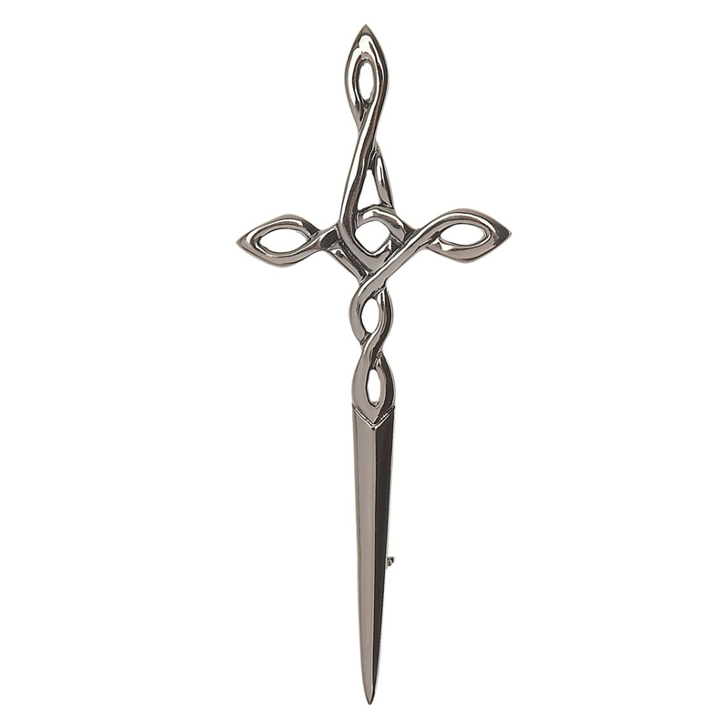 Black Chrome Celtic Kilt Pin