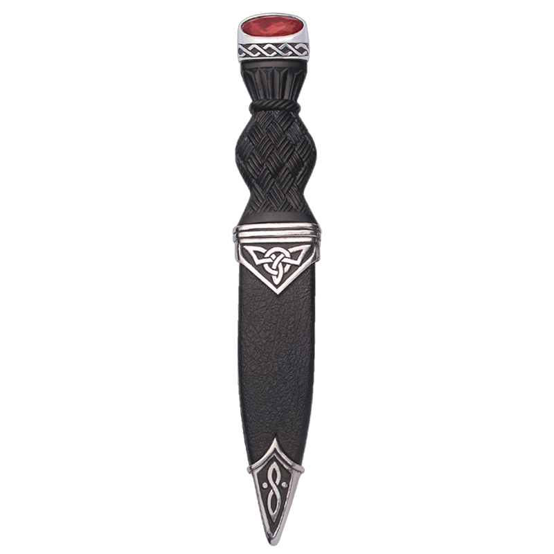 Celtic Polished Sgian Dubh With Stone Top