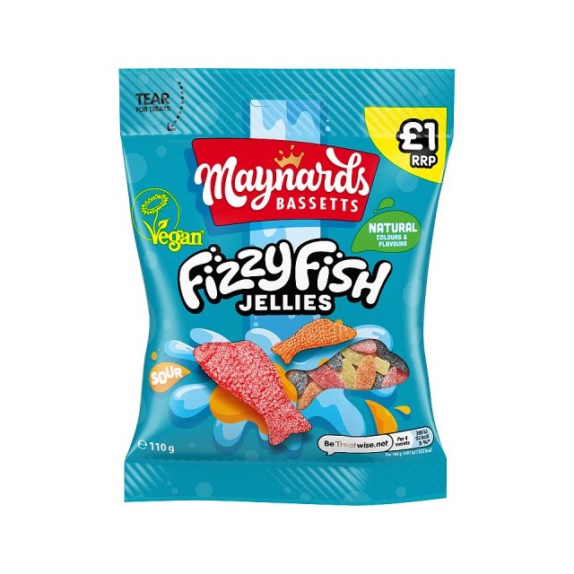 Maynards Bassetts Fizzy Fish 110g