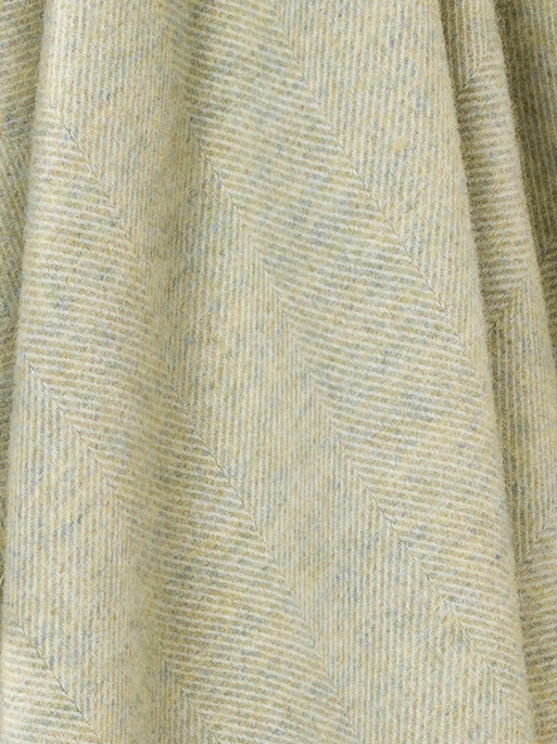 Herringbone Light Sage Wool Blanket