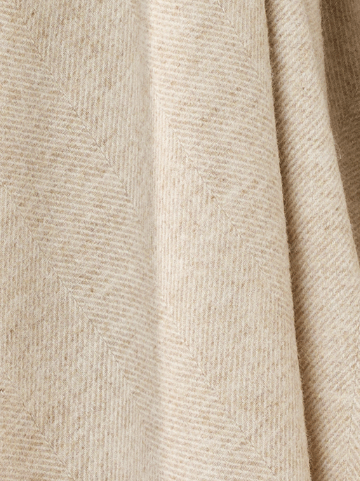 Herringbone Natural Wool Blanket