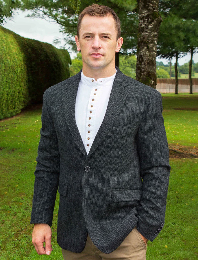 Charcoal Emerald Isle Tweed Blazer Jacket