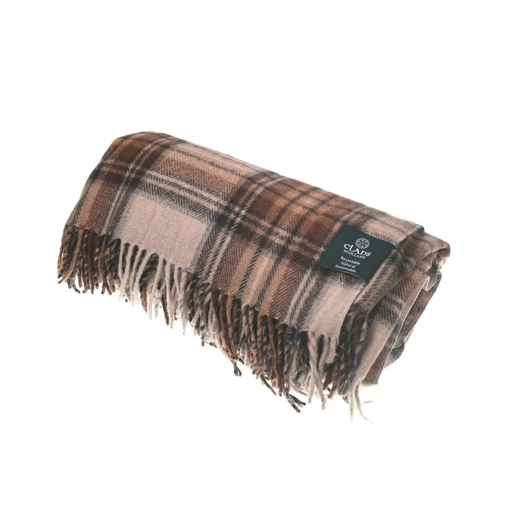 Stewart Natural Dress Highland Wool Blend Tartan Blanket