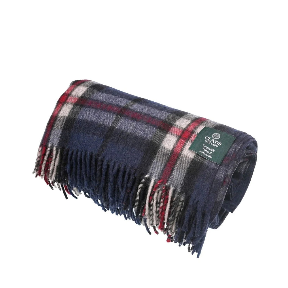 Thomson Navy Highland Wool Blend Tartan Blanket