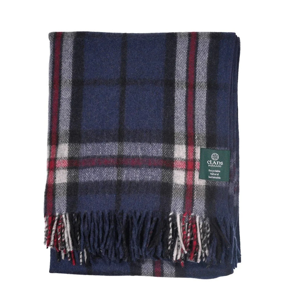 Thomson Navy Highland Wool Blend Tartan Blanket